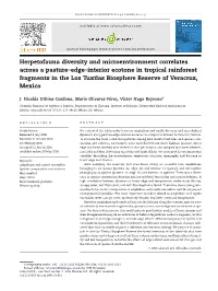 Herpetofauna Diversity and Microenvironment Correlates Across