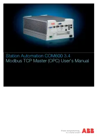 Modbus TCP Master (OPC) User's Manual