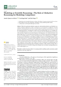 Modeling As Scientific Reasoning—The Role of Abductive