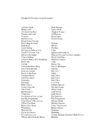 Paradise Performance Song List Samples Uptown Funk Mark
