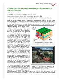 Remediation of Uranium-Contaminated Ground Water at Fry Canyon, Utah