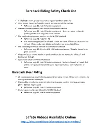 Roughstock Saftey Checklist