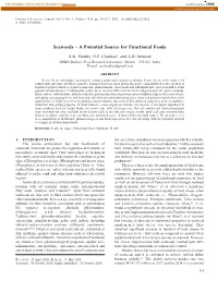 Seaweeds – a Potential Source for Functional Foods