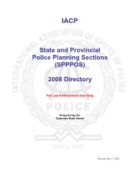State and Provincial Police Planning Sections (SPPPOS) 2008 Directory