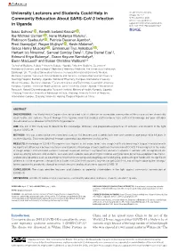 University Lecturers and Students Could Help in Community Education About SARS-Cov-2 Infection in Uganda