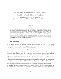 An Analysis of Random Design Linear Regression