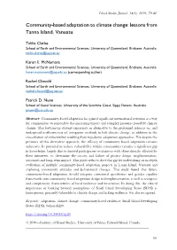 Community-Based Adaptation to Climate Change: Lessons from Tanna Island, Vanuatu