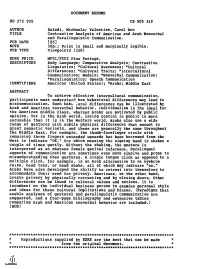 Contrastive Analysis of American and Arab Nonverbal and Paralinguistic