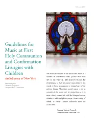 Guidelines for Music at First Communion An