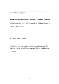 Integrated Approach to the Control of Lymphatic Filariasis