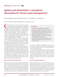 Spinal Cord Stimulation: a Nonopioid Alternative for Chronic Pain Management