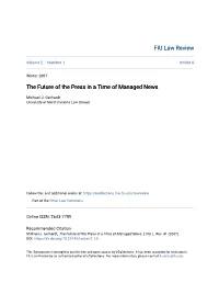 The Future of the Press in a Time of Managed News