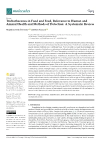 Trichothecenes in Food and Feed, Relevance to Human and Animal Health and Methods of Detection: a Systematic Review