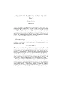 Abstractionist Class Theory: Is There Any Such Thing?