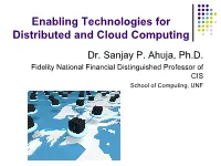 Enabling Technologies for Distributed and Cloud Computing Dr