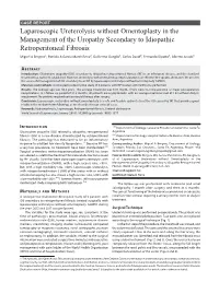 Laparoscopic Ureterolysis Without Omentoplasty in the Management of the Uropathy Secondary to Idiopathic Retroperitoneal Fibrosi