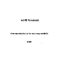 Note to Users
