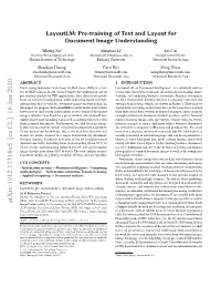 Pre-Training of Text and Layout for Document Image Understanding