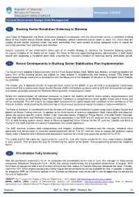 Recent Developments in Banking Sector Stabilisation Plan Implementation