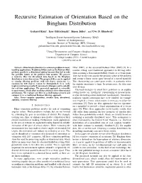 Recursive Estimation of Orientation Based on the Bingham Distribution