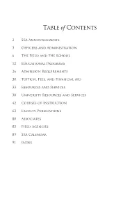 Social Service Administration 2019-2020