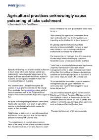 Agricultural Practices Unknowingly Cause Poisoning of Lake Catchment 14 September 2015, by David Stacey
