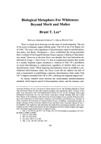 Biological Metaphors for Whiteness: Beyond Merit and Malice