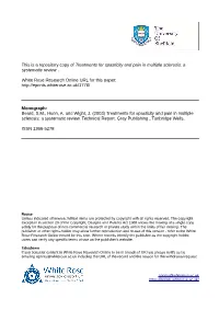 Treatments for Spasticity and Pain in Multiple Sclerosis: a Systematic Review
