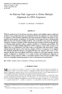 An Eulerian Path Approach to Global Multiple Alignment for DNA