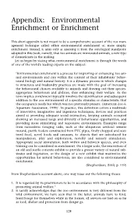 Appendix: Environmental Enrichment Or Enrichment