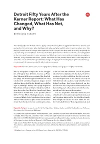 Detroit Fifty Years After the Kerner Report: What Has Changed, What Has Not, and Why?” RSF: the Russell Sage Foundation Journal of the Social Sciences 4(6): 206–41