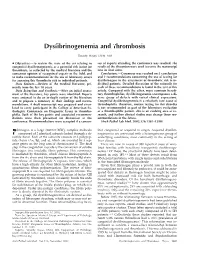 Dysfibrinogenemia and Thrombosis