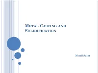 Metal Casting and Solidification