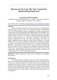 Migration in the Early '90S: Italy Coping with Albanian Illegal Emigration