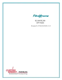 SL100/SL240 API Guide Document No