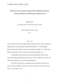 The Dialectical Needs for Autonomy, Rela