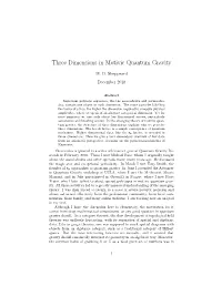 Three Dimensions in Motivic Quantum Gravity