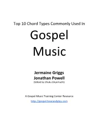 Top 10 Chord Types Commonly Used in Jermaine Griggs Jonathan Powell