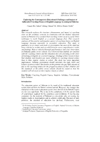 Exploring the Contemporary Educational Challenges and Impact of Influential Coaching Classes of English Language Learning in Pakistan