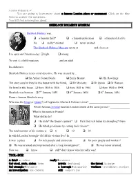 London Webquest 4E You Are Going to Learn More About a Famous London Place Or Monument