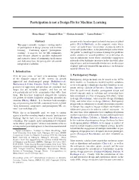 Participation Is Not a Design Fix for Machine Learning