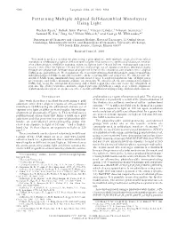 Patterning Multiple Aligned Self-Assembled Monolayers Using Light