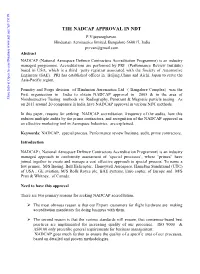 THE NADCAP APPROVAL in NDT P.Vijayaraghavan