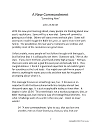A New Commandment “Something New”