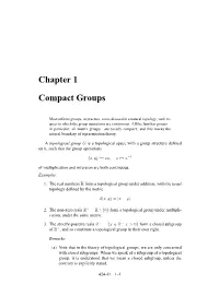 Chapter 1 Compact Groups