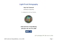 Light-Front Holography