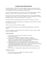 Lockdown and Lockout Policies