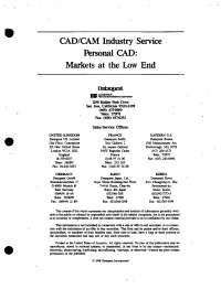 Personal CAD : Markets at the Low End, 1988-1989