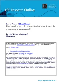 The Mediation of Humanitarianism: Towards a Research Framework
