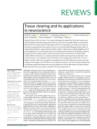 Tissue Clearing and Its Applications in Neuroscience